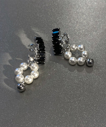 Boutique Black Copper Overgild Pearl Drop Earring