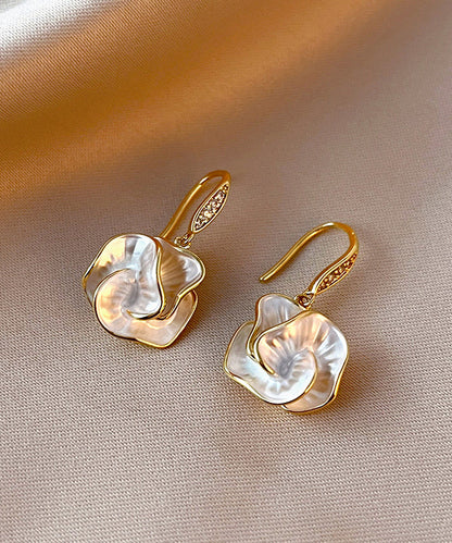 Brief Gold Copper Overgild Drop Earrings