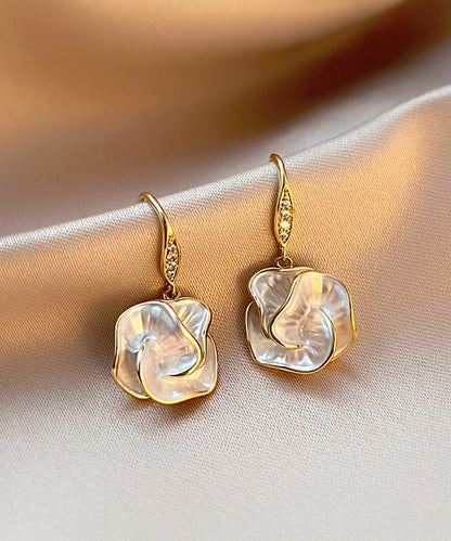 Brief Gold Copper Overgild Drop Earrings
