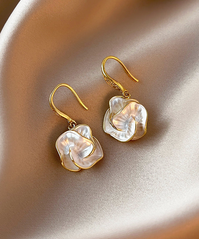 Brief Gold Copper Overgild Drop Earrings