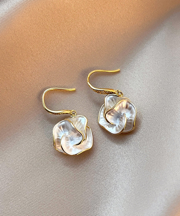 Brief Gold Copper Overgild Drop Earrings