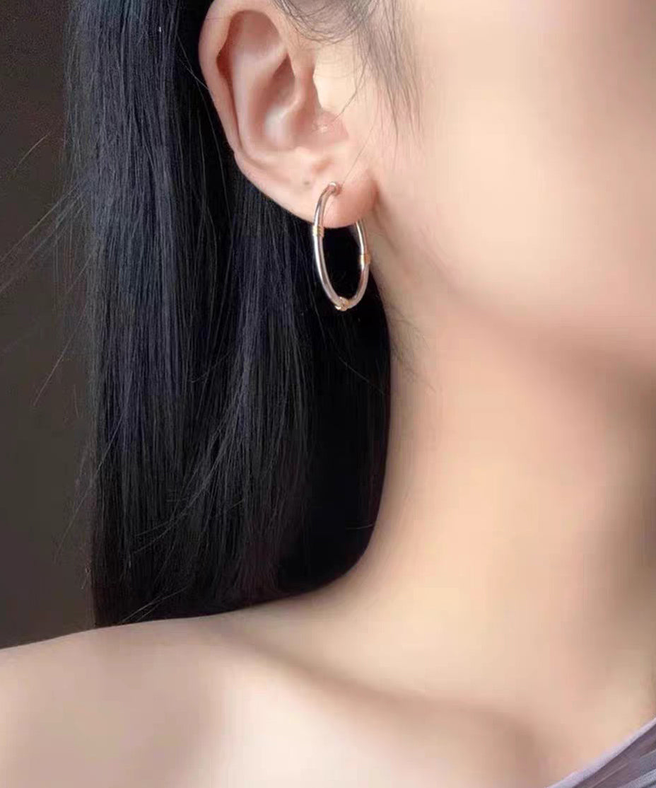 Silk Copper Overgild Hoop Earrings