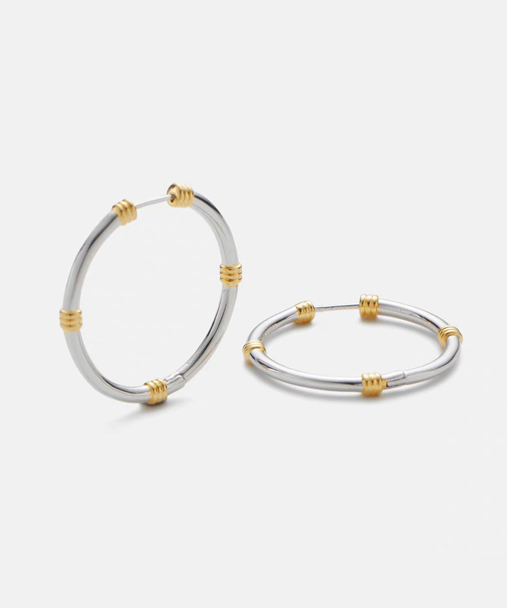 Silk Copper Overgild Hoop Earrings