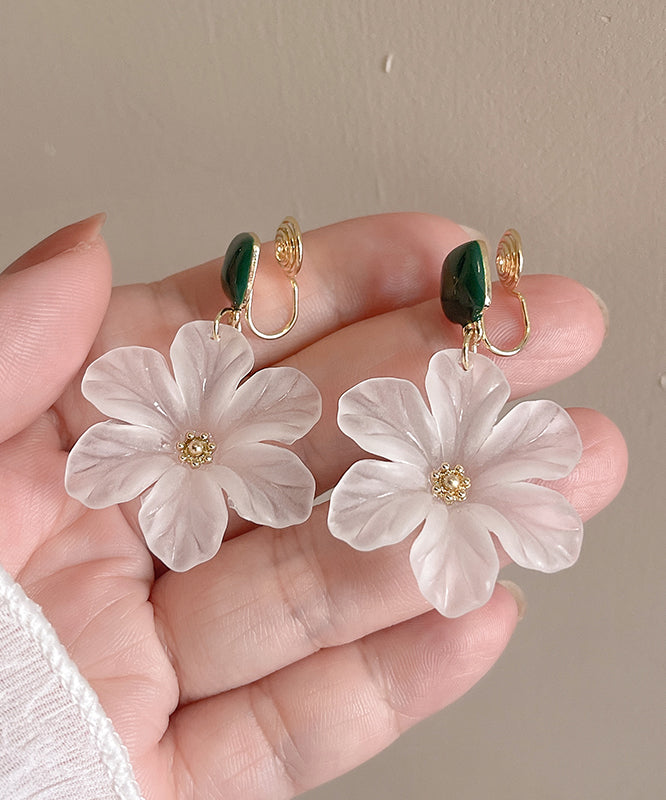 White Copper Alloy Drip Glaze Drop Earrings