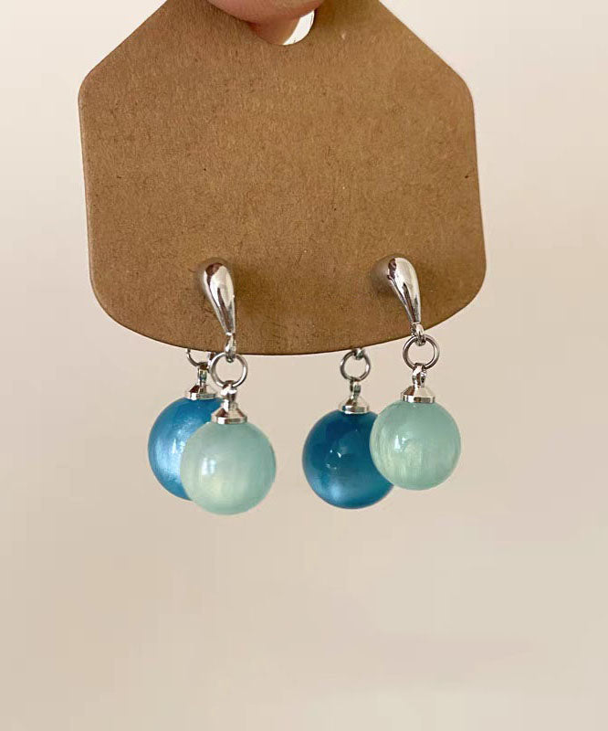 Blue Copper Resin Drop Earrings