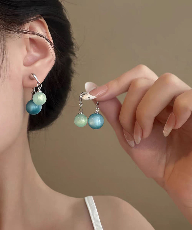 Blue Copper Resin Drop Earrings
