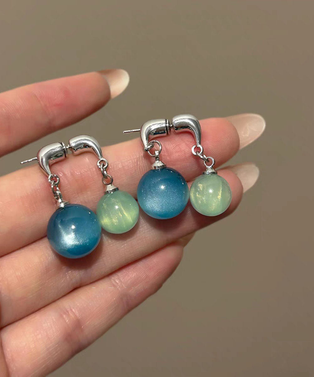 Blue Copper Resin Drop Earrings