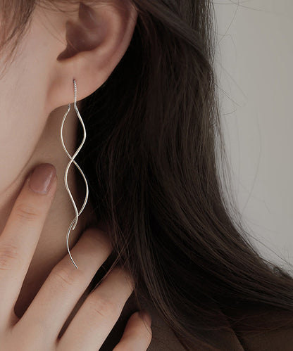 Silk Sterling Silver Wave Drop Earrings