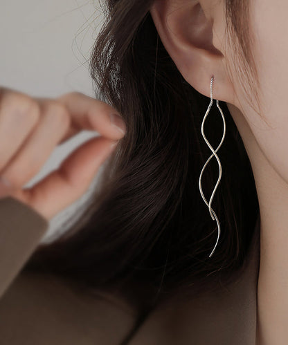Silk Sterling Silver Wave Drop Earrings