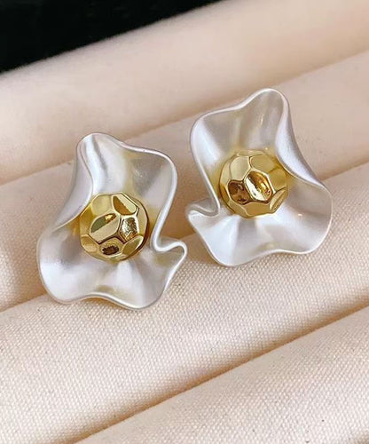 White Copper Alloy Stud Earrings