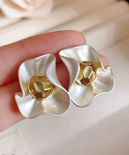 White Copper Alloy Stud Earrings