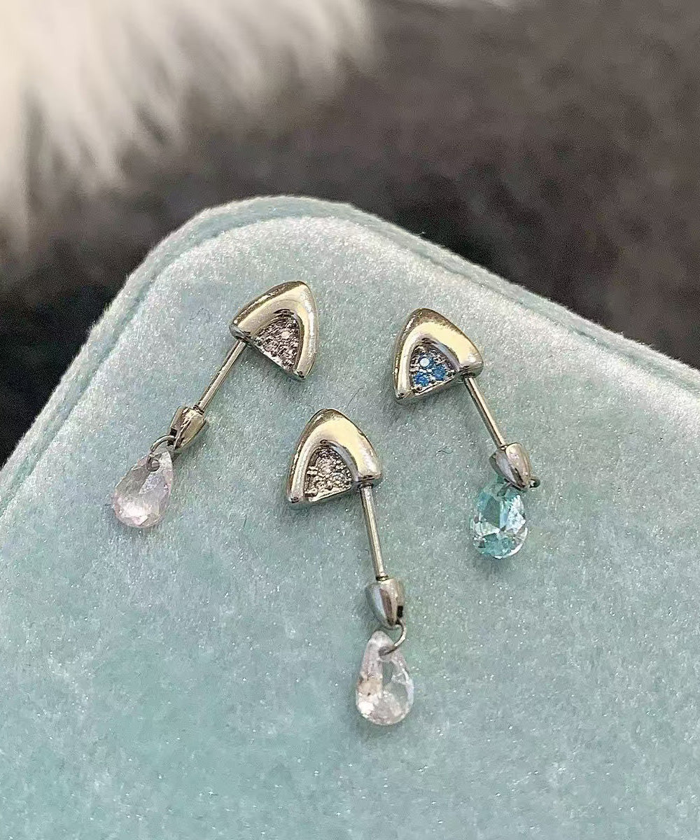Zircon Titanium Steel Stud Earrings