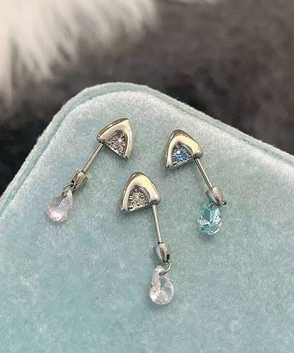 Zircon Titanium Steel Stud Earrings