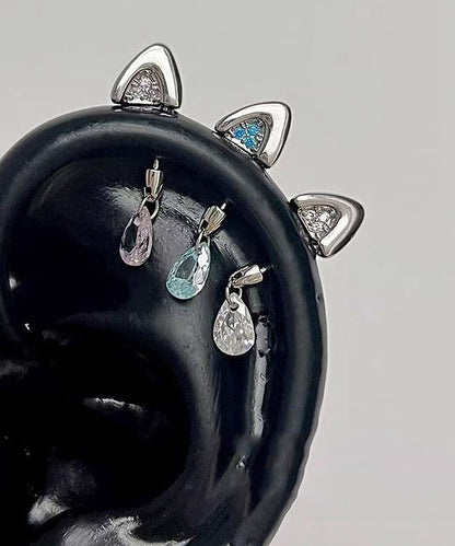 Zircon Titanium Steel Stud Earrings