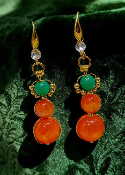 Classy Orange Acrylic Style Drop Earrings