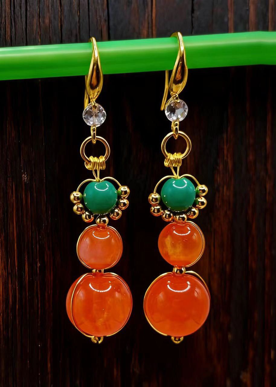 Classy Orange Acrylic Style Drop Earrings