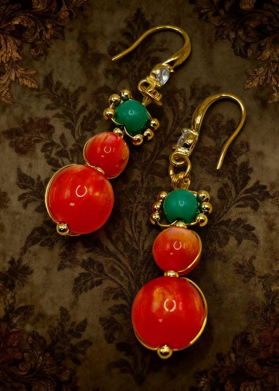 Classy Orange Acrylic Style Drop Earrings