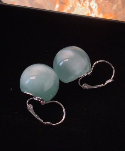 Blue Sterling Silver Ball Drop Earrings