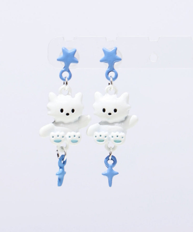 Colorblock Alloy Drip Glaze Cat Drop Earrings