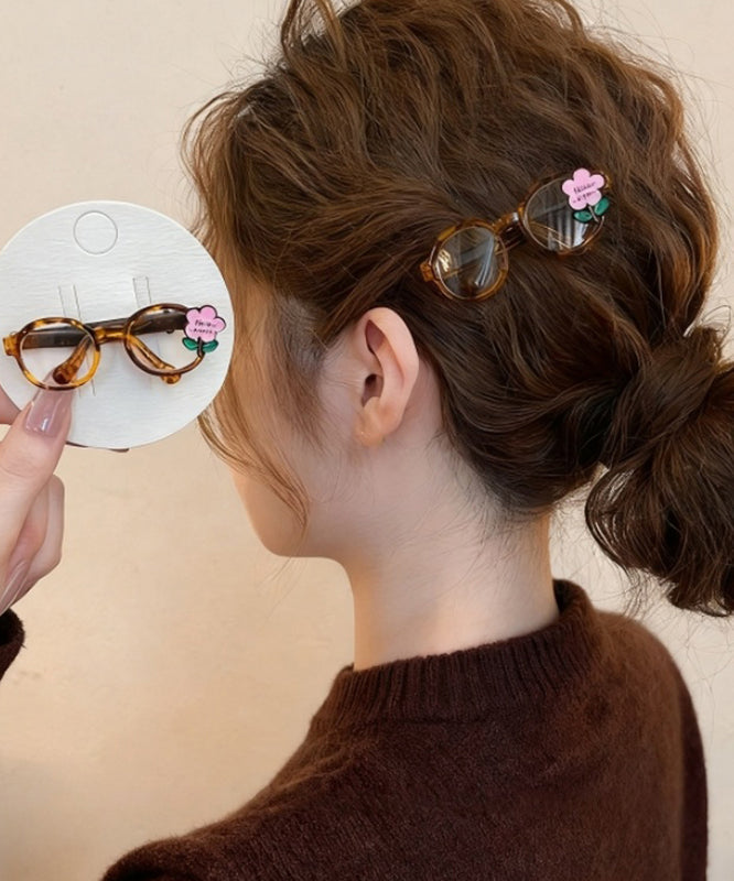 Pink Acrylic Glasses a Pair Hairpin