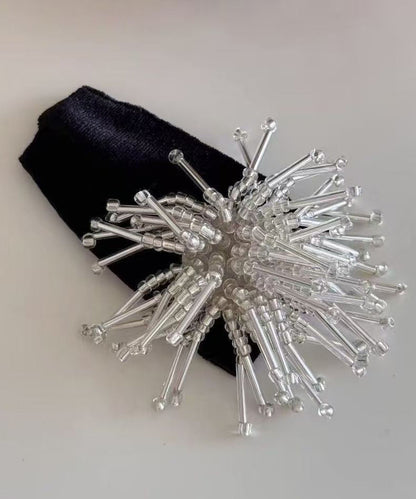 Pink Cloth Alloy Beading Fireworks Single Hairpin