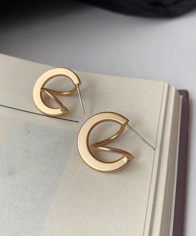 Diy Gold Superimposed Ring Cold Style Earrings
