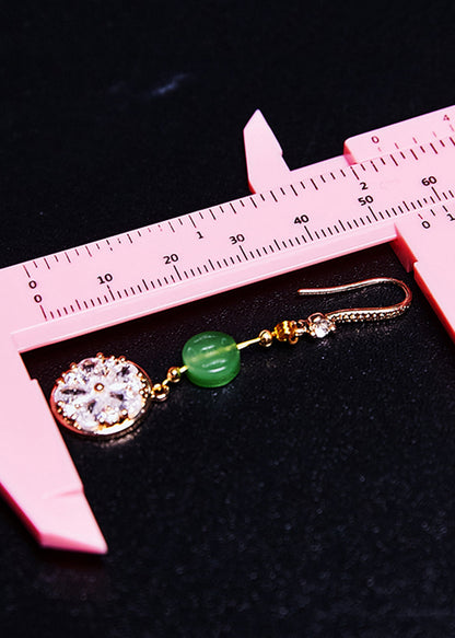 Diy Light Purple Zircon Classy Jade Drop Earrings