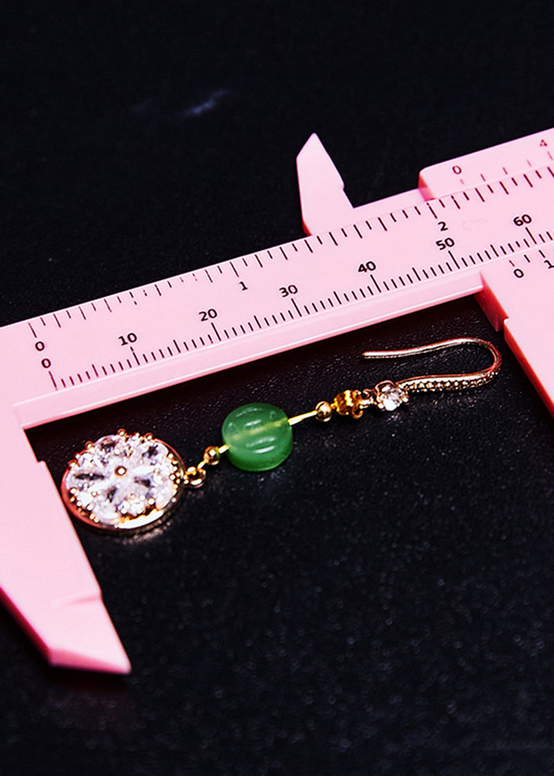 Diy Light Purple Zircon Classy Jade Drop Earrings