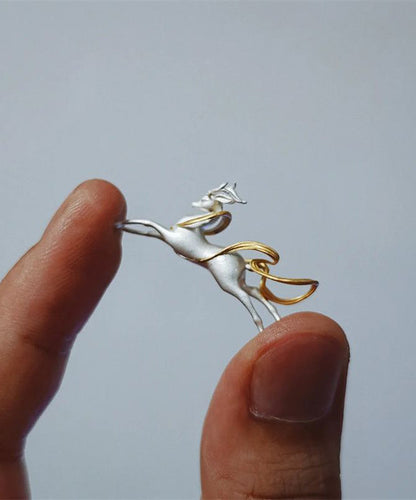 Diy Silk Sterling Silver Nine Colored Deer Pendant Necklace