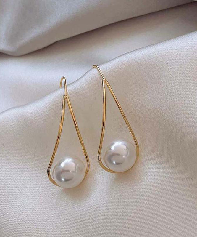 Copper Overgild Pearl Drop Earrings