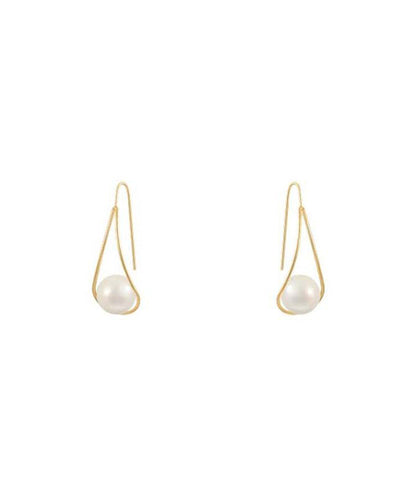 Copper Overgild Pearl Drop Earrings