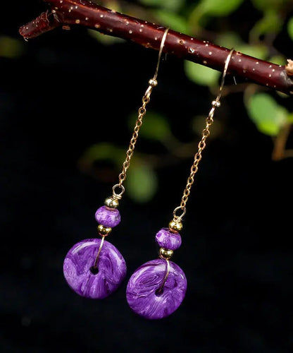 14k Gold Crystal Drop Earrings