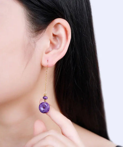 14k Gold Crystal Drop Earrings