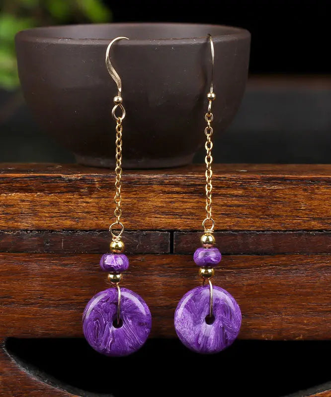 14k Gold Crystal Drop Earrings