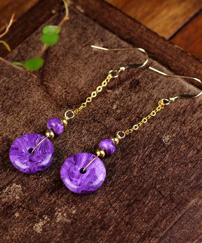 14k Gold Crystal Drop Earrings
