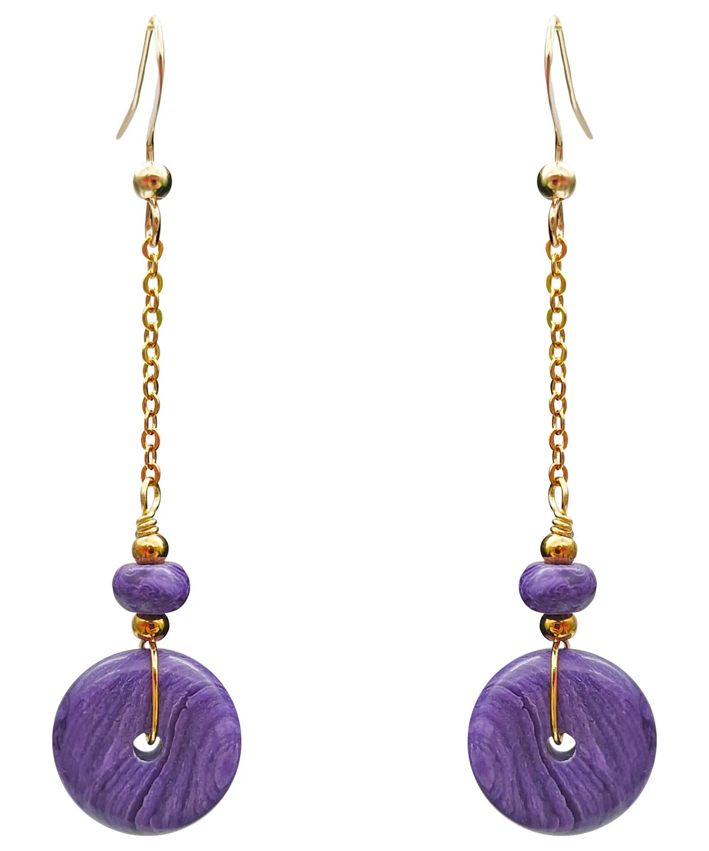 14k Gold Crystal Drop Earrings