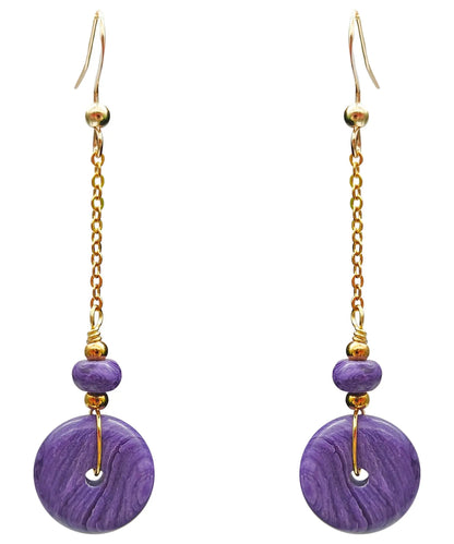 14k Gold Crystal Drop Earrings