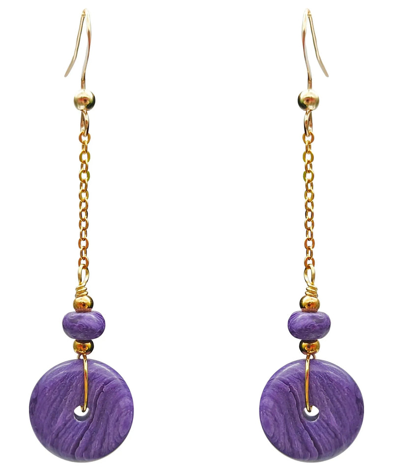 14k Gold Crystal Drop Earrings