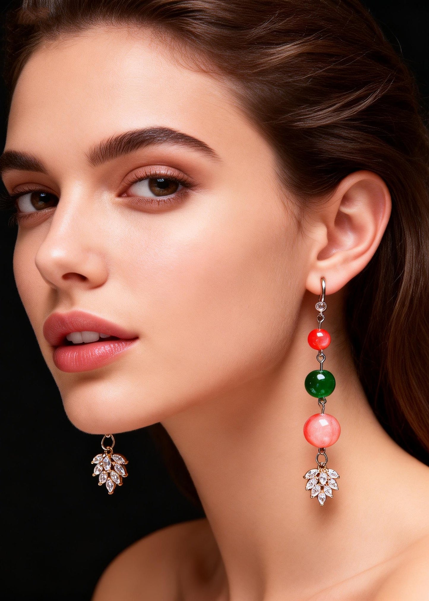 Turquoise Grape Shape Zircon Drop Earrings