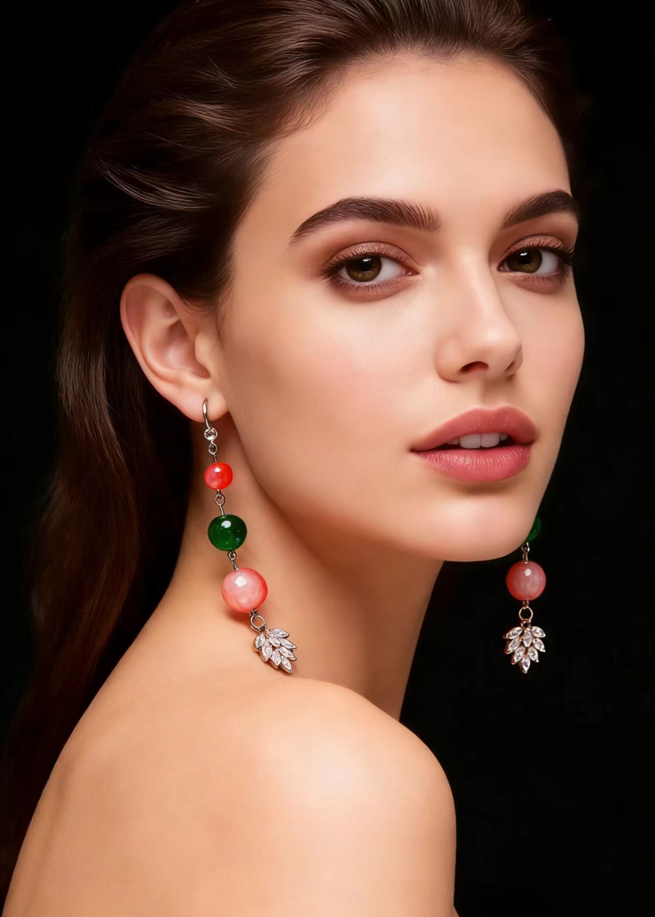 Turquoise Grape Shape Zircon Drop Earrings