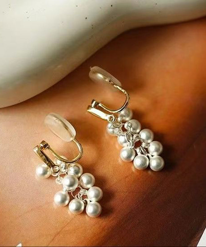 White Copper Alloy Pea Drop Earrings