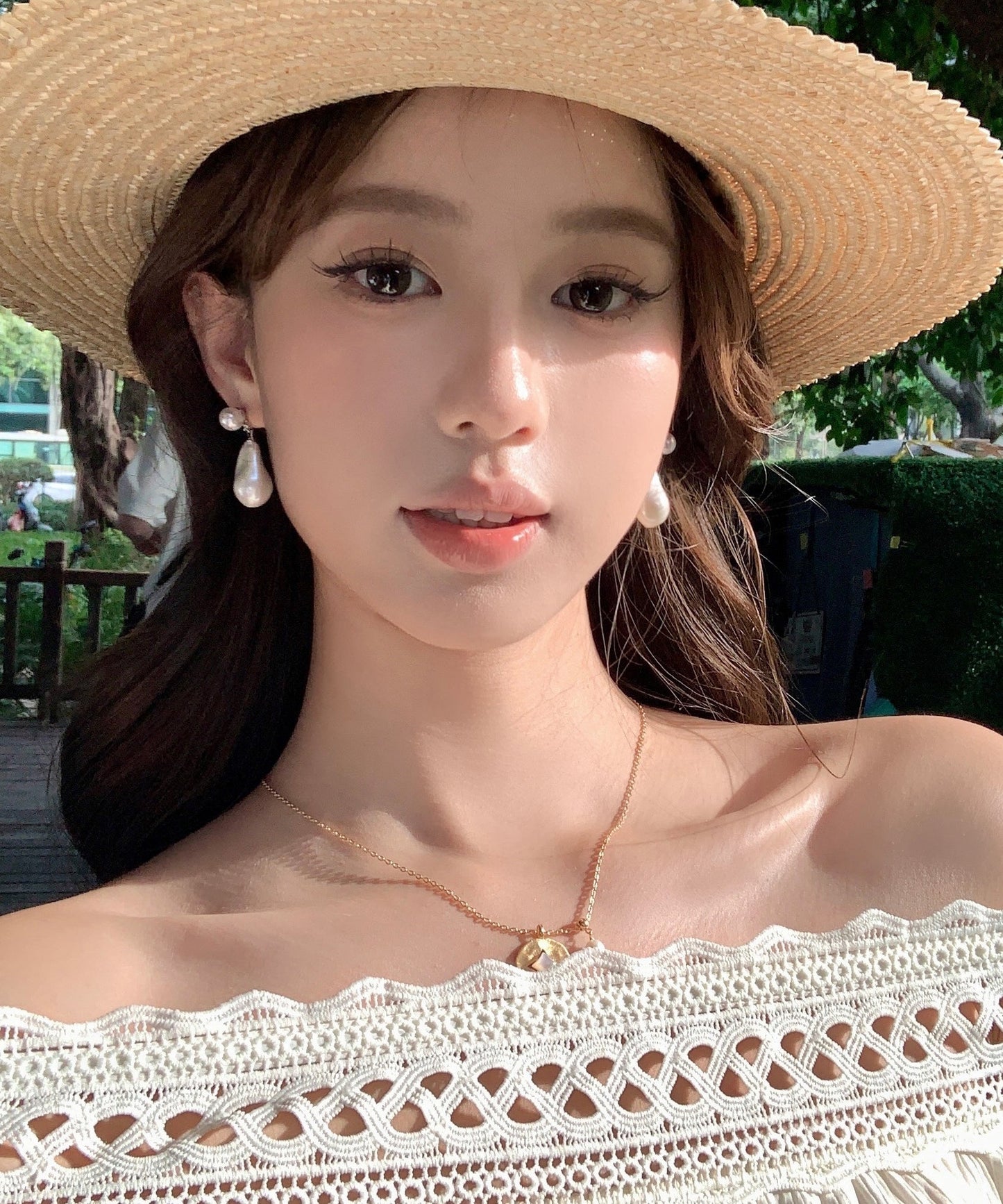 White Sterling Silver Pearl Drop Earrings