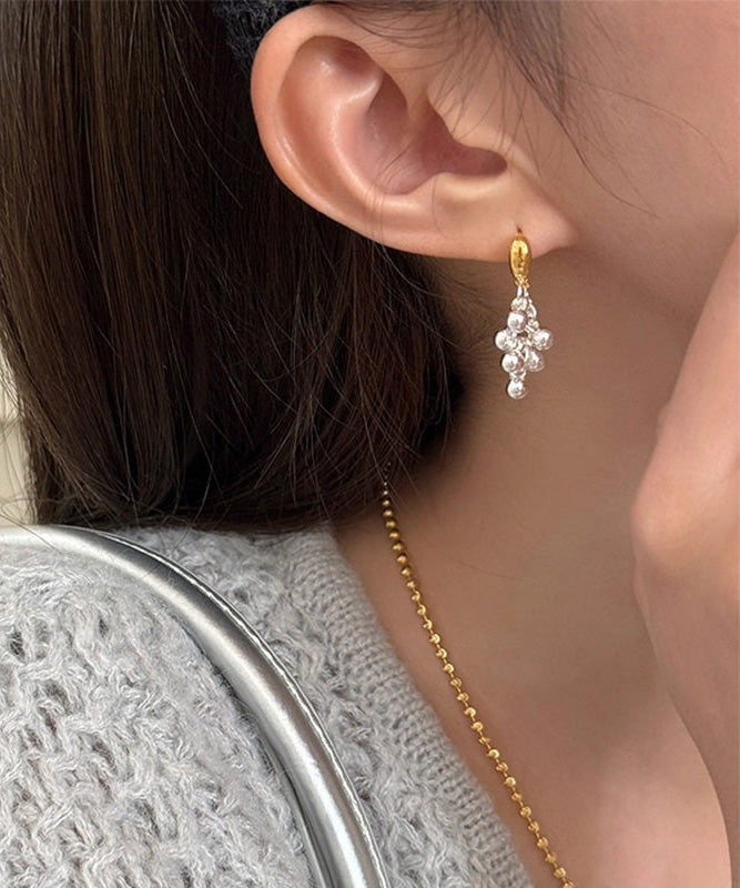 Gold Silver Grapes Streaming Earrings