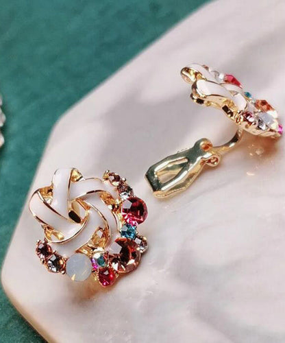 Rainbow Alloy Zircon Stud Earrings