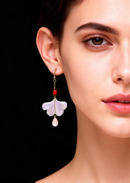 Shell Water Droplet Acrylic Drop Earrings