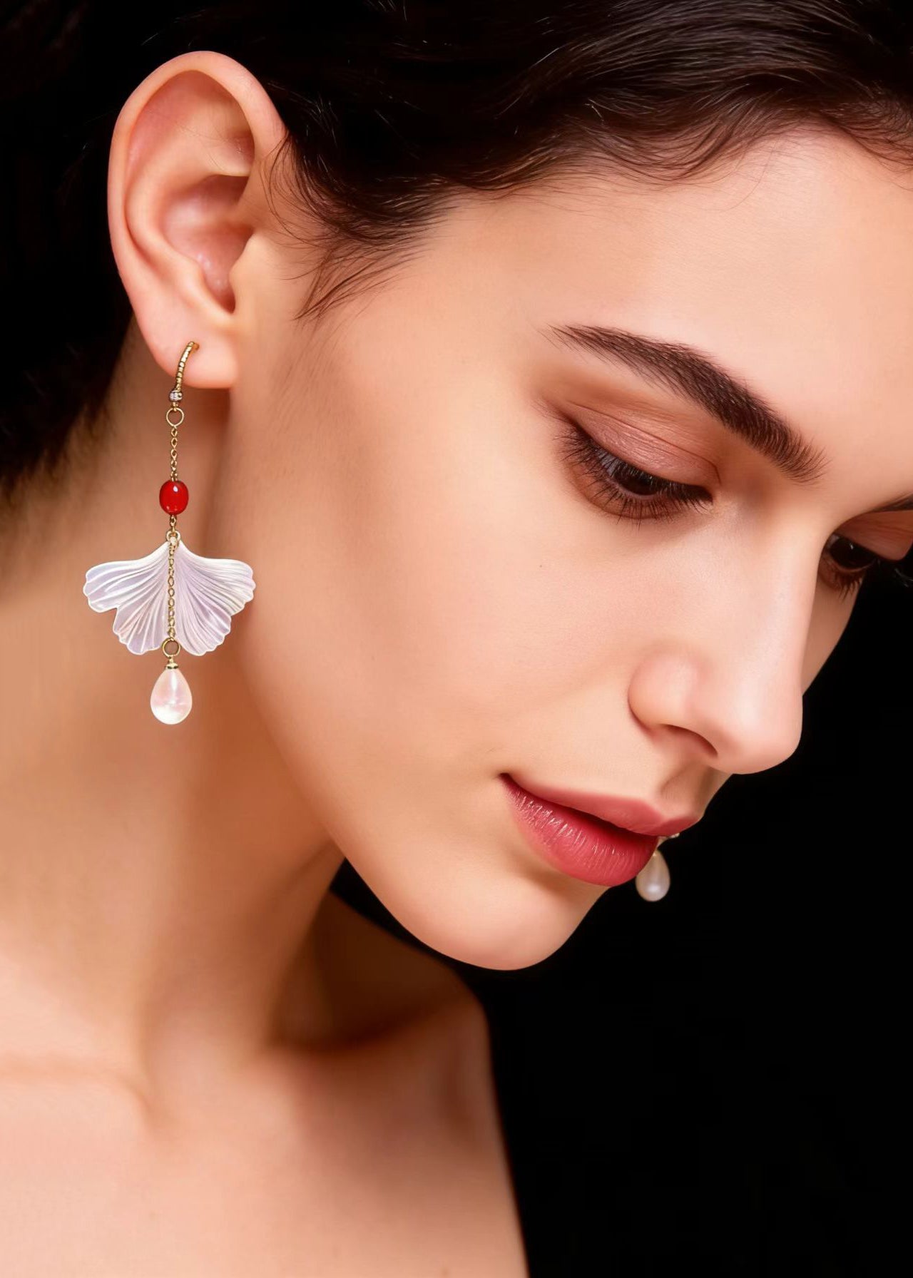 Shell Water Droplet Acrylic Drop Earrings