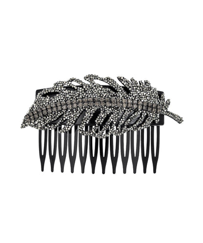 Fine Black Alloy Zircon Leaf Hairpin