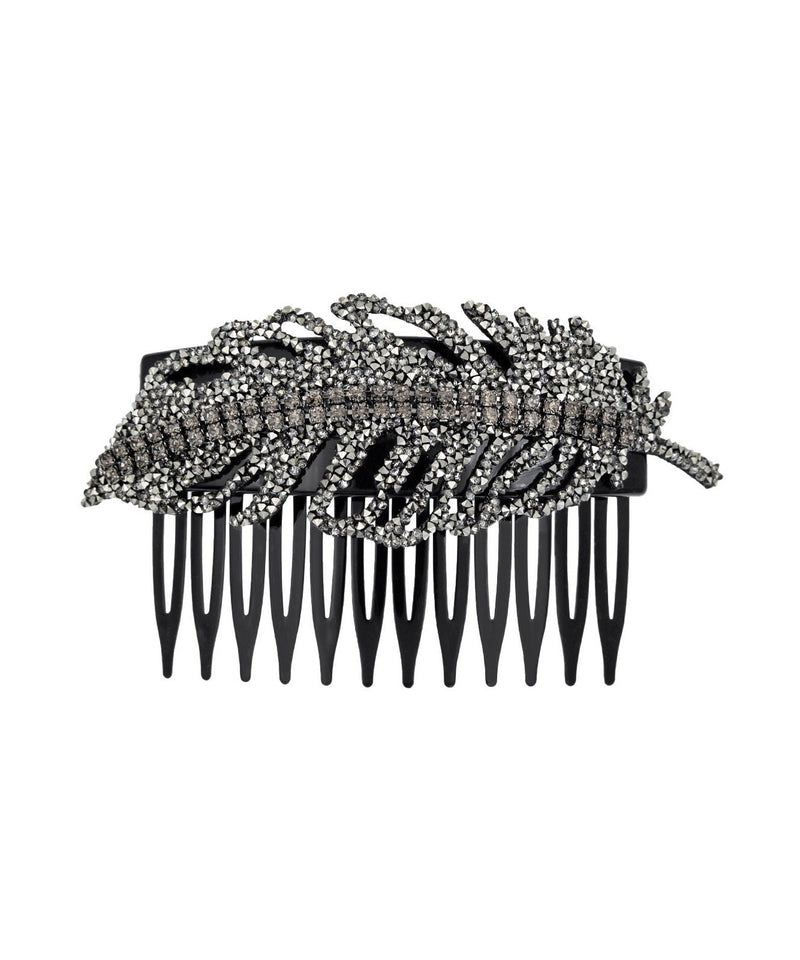 Fine Black Alloy Zircon Leaf Hairpin