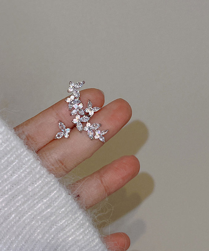 Fine Silk Alloy Zircon Stud Earrings