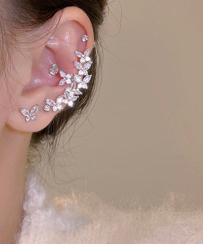 Fine Silk Alloy Zircon Stud Earrings